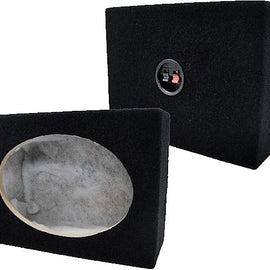 PAIR 6X9 SQUARE MDF SPEAKER BOX W/ BLACK Carpet & Terminal Cups. CAR AND HOME