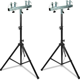 2 MR DJ Universal Pro Lighting 7' Tripod Light Stand & Square Truss T-Bar Adapter