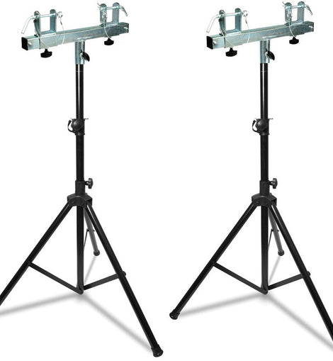 2 MR DJ Universal Pro Lighting 7' Tripod Light Stand & Square Truss T-Bar Adapter