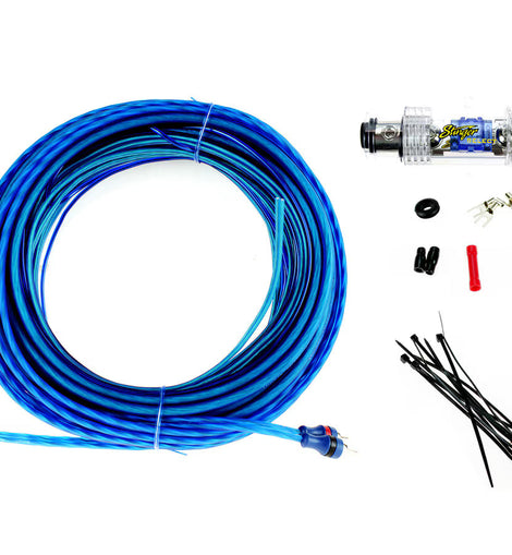 Stinger SSK8 8 Gauge CCA Amplifier Wiring Kit w/ 2 Channel RCA Interconnects & MIDI Fuse w/ Holder