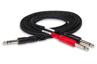 Hosa STP-201 Insert Cable 1/4" TRS Male to Dual 1/4" TS Male 3 foot