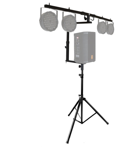 MR DJ STSPLI-SS350 Adjustable T-Bar Stage Lighting Extension with Speaker Stand