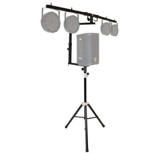 MR DJ STSPLI-SS350W Adjustable T-Bar Stage Lighting Extension with Speaker Stand