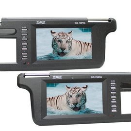 Absolute SVC-750PKG (Black) Pair of Black 7" Widescreen LCD Flipdown Sunvisor Monitors