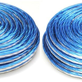 4 AT TSWT18B50 18 Gauge Premium Speaker Wire 50ft Clear Blue/White
