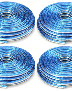 4 AT TSWT18B50 18 Gauge Premium Speaker Wire 50ft Clear Blue/White