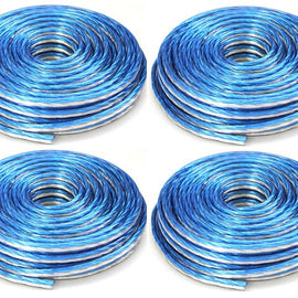 4 AT TSWT18B25 18 Gauge Premium Speaker Wire 25ft Clear Blue/White