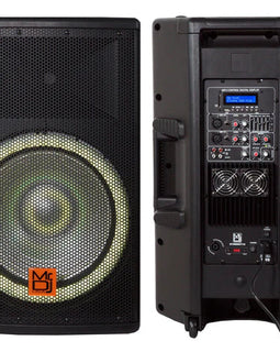 MR DJ SYNERGY15 15" 2-Way PA Powered Active Speaker System 4500W Audio Bluetooth USB KTV Speaker