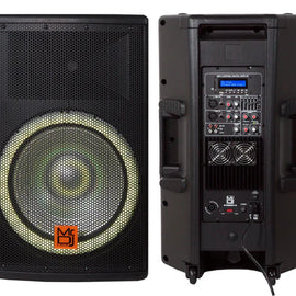 MR DJ SYNERGY15 15" 2-Way PA Powered Active Speaker System 4500W Audio Bluetooth USB KTV Speaker