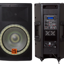 Mr. DJ SYNERGY15 15 Inch 4500W 2-Way Powered Active Speaker 4 Ohm Stage Bluetooth Audio Speaker