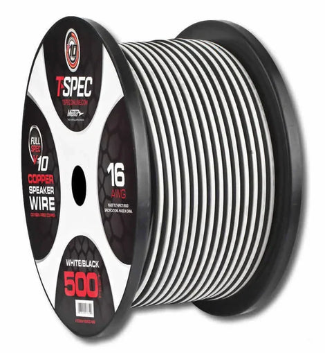 T-SPEC V10SW16500-WB v10 500ft 16 Gauge Black/White Speaker Wire consumer electronics