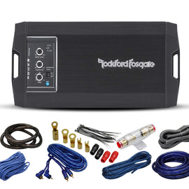 Rockford Fosgate T750x1BD Power 500 Watts Watt Class-AD Mono Channel Amplifier + 4 Gauge Amplifier Installation Wiring Kit