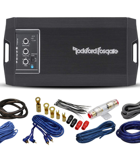 Rockford Fosgate T750x1BD Power 500 Watts Watt Class-AD Mono Channel Amplifier + 4 Gauge Amplifier Installation Wiring Kit