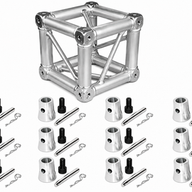 Fits Global Truss Universal 12" Square Corner Junction Box Cube 2 Way-6 Way with 16 Half Conical Couplers for 4Way Installation