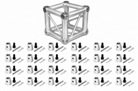MR DJ DTJB6W 6-Way Square Truss Junction Cube Fit 12" F34 Truss Systems 24 Half Conical Couplers for 6 Way Installation