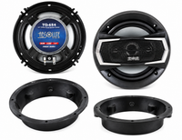 TQ-654 6.5" 4-Way Speakers + 82-9601 Fit Harley Davidson 1998-2013 Electra Glide w/Fairing