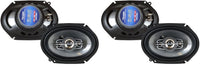 2 Pair Absolute TQ-684 6"x8" 600W 4-Way full-range Coaxial Speakers