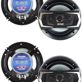 2 Pairs 6.5" Front & Rear Speakers Fit 2006-2011 Honda Civic