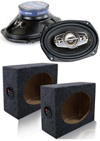 Absolute TQ-695 6x9" 5-Way Coaxial Car Speakers 600W + 6X9" Enclosure Empty Box