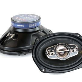 Absolute TQ-695 6x9" 5-Way Coaxial Car Speakers 600W Pair Carbon Fiber Cone Full-Range Audio Upgrade