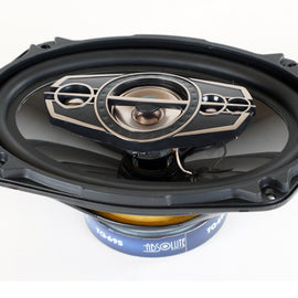Absolute TQ-695 6x9" 5-Way Coaxial Car Speakers 600W Pair Carbon Fiber Cone Full-Range Audio Upgrade