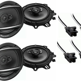 4 Pioneer TS-A1680F 6.5" 350-Watt 4Way Speakers + 72-4568 Harness Fit General Motor Vehicles