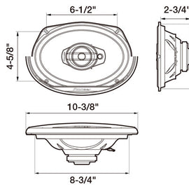 Pioneer TS-G6930F 800W Peak (90W RMS) 6x9" G-Series 3-Way Coaxial Car Speakers