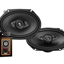 Pair of Pioneer 5x7/ 6x8 Inch 4-Way 350 Watt Car Audio Speakers | TS-A6880F (2 Speakers) + Free Absolute Mobile Bracket Holder