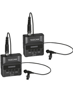 Tascam DR-10L Compact Digital Audio Recorder and Lavalier Mic Combo (2 Pack)