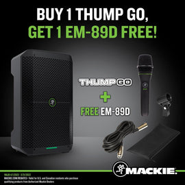 Mackie Thump GO 8" Portable Battery-Powered Loudspeaker+EM89D Microphone