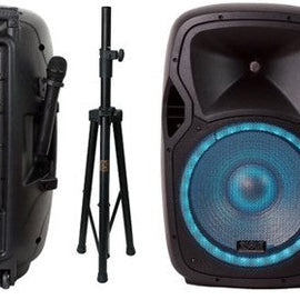 2 Absolute USPROBAT15 15" PRO Powered Active 3500w DJ PA Speaker Bluetooth + STAND