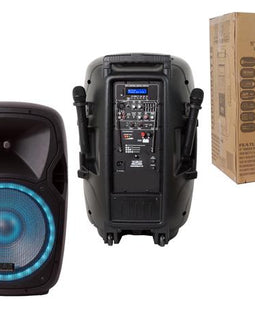 Absolute USA USPROBAT15 <br/>15" 3500 Watts Max Power Speaker Built-in Battery/Bluetooth/Amplifier/SD/USB/FM Radio