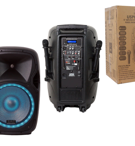 Absolute USA USPROBAT15 Pro Audio Indoor Outdoor Ultra Powerful DJ Bluetooth 3500W Watts Peak, 15