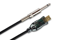 Hosa USQ-110 TRACKLINK Guitar USB Interface 1/4" TS Male to USB Type A 10 foot