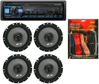 Alpine UTE-73BT Digital Media Receiver Bluetooth & 2 Pair SXE-1726S 6.5" Speaker & KIT10 Installation AMP Kit