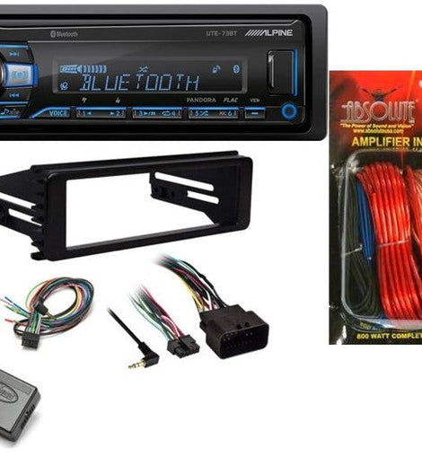 Alpine UTE-73BT In-Dash Digital Media for 1998-UP Harley-Davidson& KIT10 AMP Kit