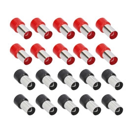 T-SPEC V0GA-FERR 20-Piece Red and Black 0/1GA Ferrules - Refill Pack