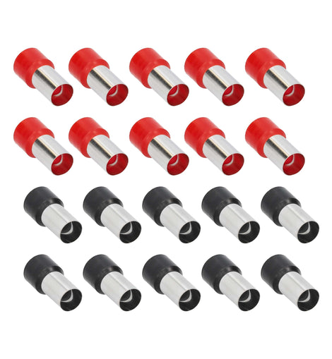 T-SPEC V0GA-FERR 20-Piece Red and Black 0/1GA Ferrules - Refill Pack