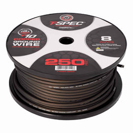 T-SPEC V10GW-8250 8 AWG 250ft Matte Black OFC Power Wire - v10 Series