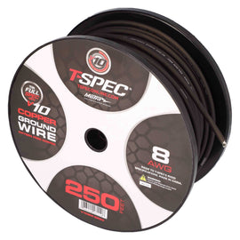 T-SPEC V10GW-8250 8 AWG 250ft Matte Black OFC Power Wire - v10 Series