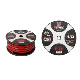 T-SPEC V10PW-1RD50 1/0 AWG 50ft Matte Red OFC Power Wire - v10 Series
