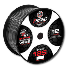 T-SPEC V10SW12125-BK 12 AWG 125 Ft Black OFC Speaker Wire - v10 Series