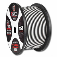T-SPEC V10SW12125-WB 12 AWG 125 Ft White/Black OFC Speaker Wire - v10 Series