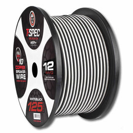 T-SPEC V10SW12125-WB 12 AWG 125 Ft White/Black OFC Speaker Wire - v10 Series