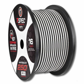 T-SPEC V10SW16250-WB 16 AWG 250 FT White/Black OFC Speaker Wire - v10 Series