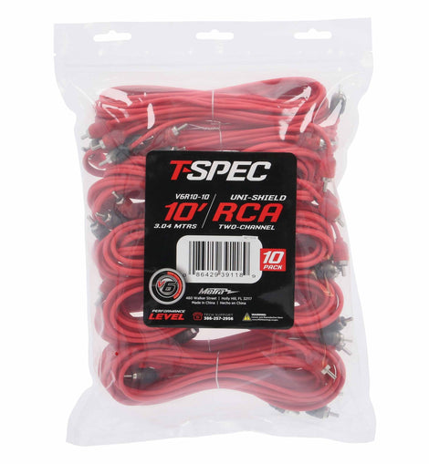 T-SPEC V6R10-10 RCA v6 Series 2-Channel Audio Cable - 10 FT - 10 Pack