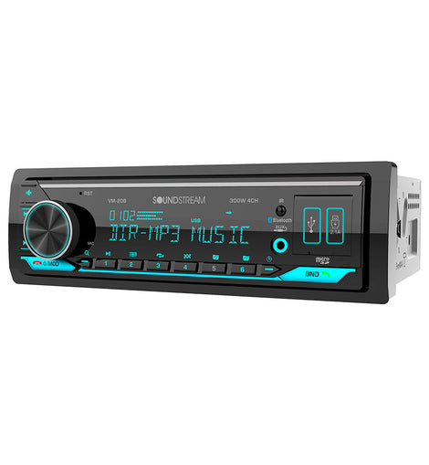 Soundstream VM-20B Single Din Mechless Multimedia Receiver w/ Dual USB & 2.1A Fast Charging