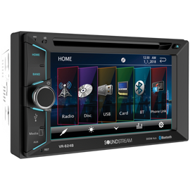 Soundstream VR-624B 6.2” 2-DIN Touchscreen DVD/CD Headunit w/ Bluetooth