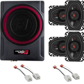 VR10 10" Under Seat Subwoofer 4x6" front/rear truck speakers Fit 1988-1994 GM C/K 1500 2500