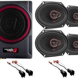VR10 10" Under Seat Subwoofer 6x8" front/rear truck speakers Fit 2009-14 Ford F-150